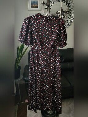 Brave Soul Black Midi Dress Floral Print